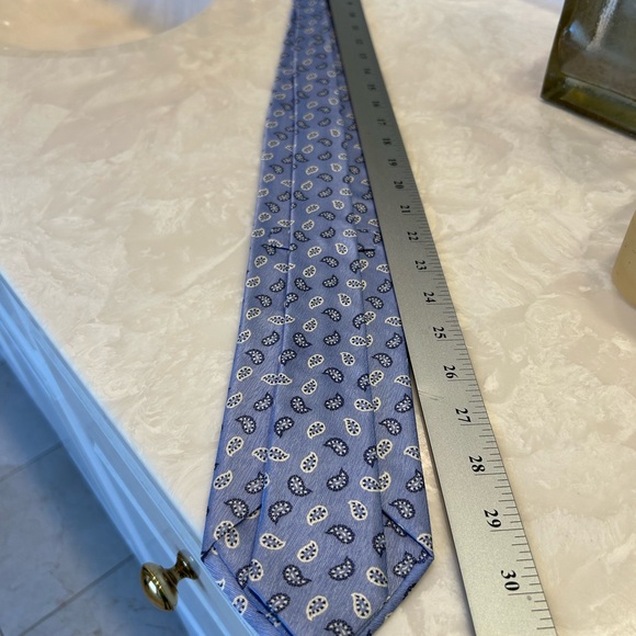 SOLD - Brioni Blue Micro Paisley Men's Tie, Silk, Made in Italy - Picture 9 of 9